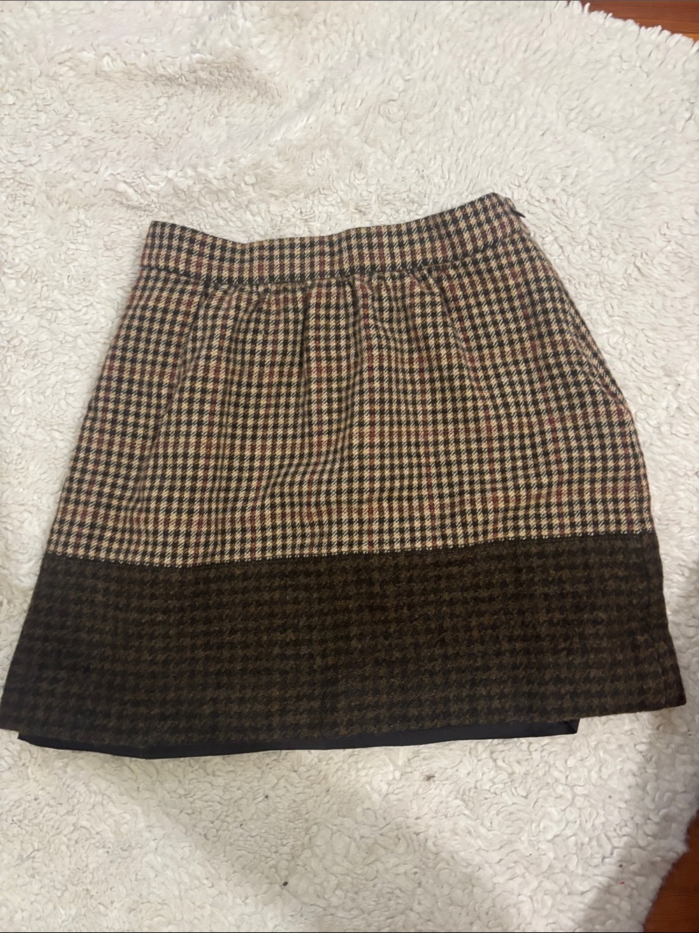 J. Crew Brown Multi Houndstooth Mini Skirt